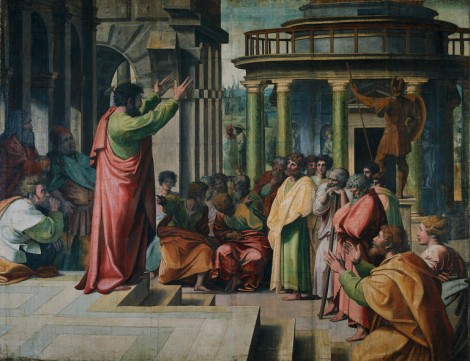 Discorso di san Paolo agli Ateniesi, uno dei cartoni di Raffaello per gli arazzi della Sistina, V&AM, Londra